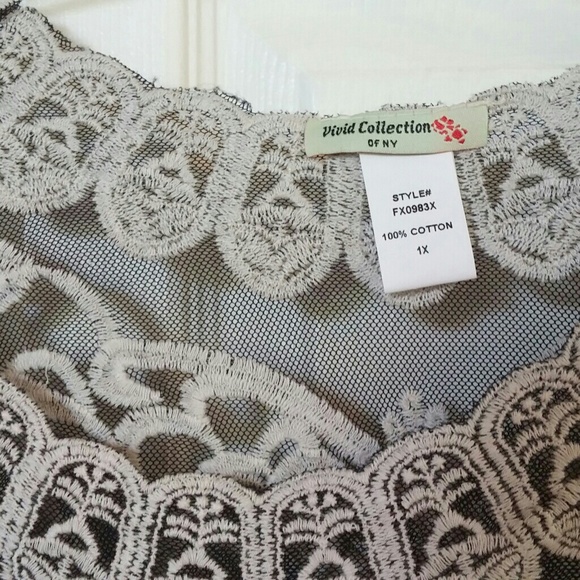 Embroidered and net top - Picture 4 of 4