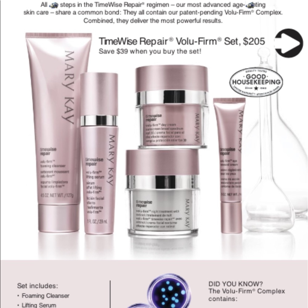 Mary Kay brand new volu-firm skin care set