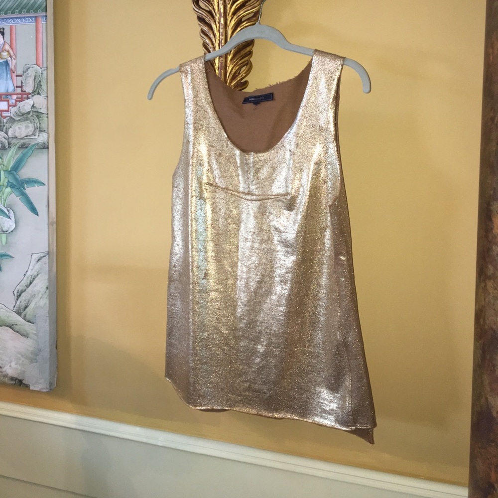 BCBG gold sleeveless top