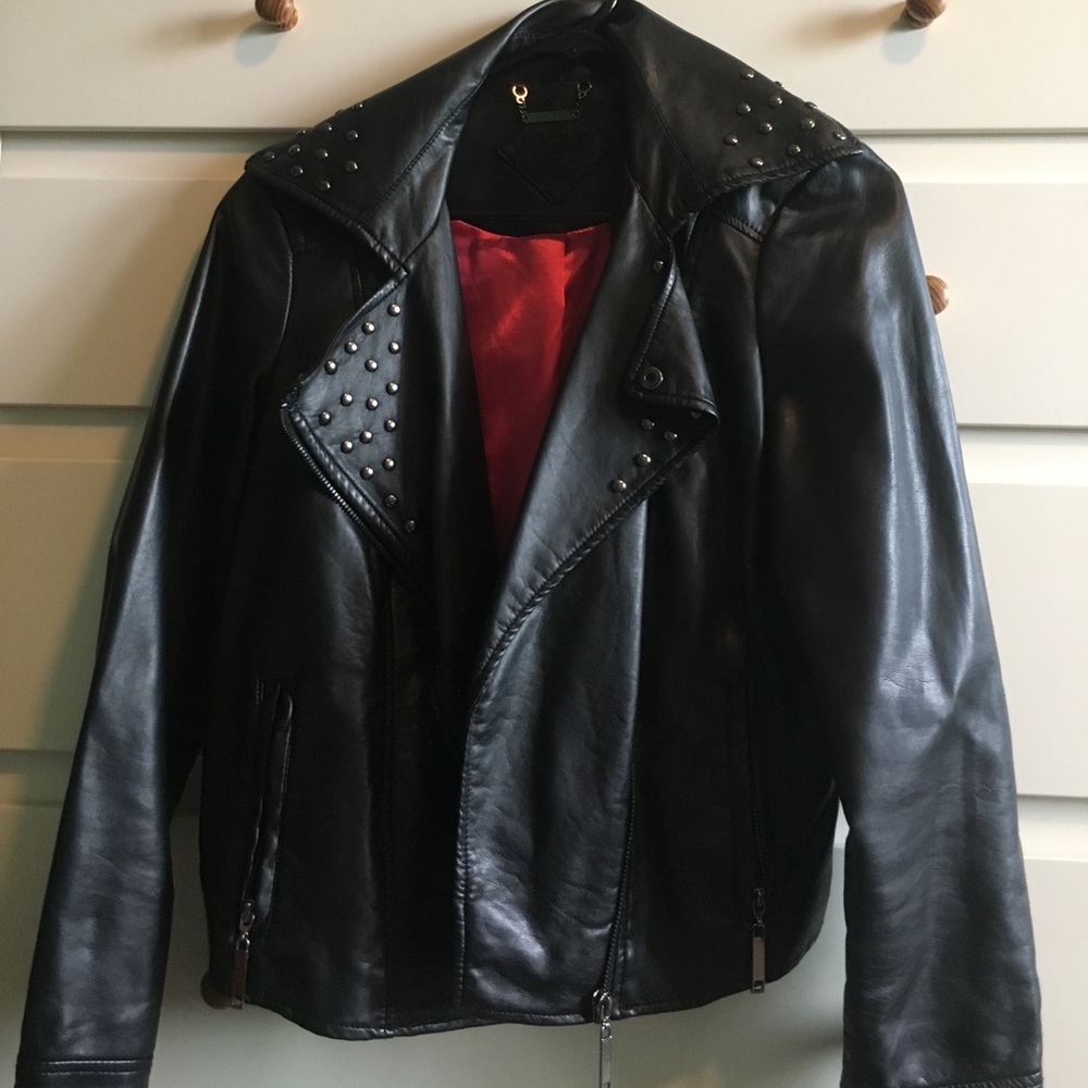 Black leather jacket