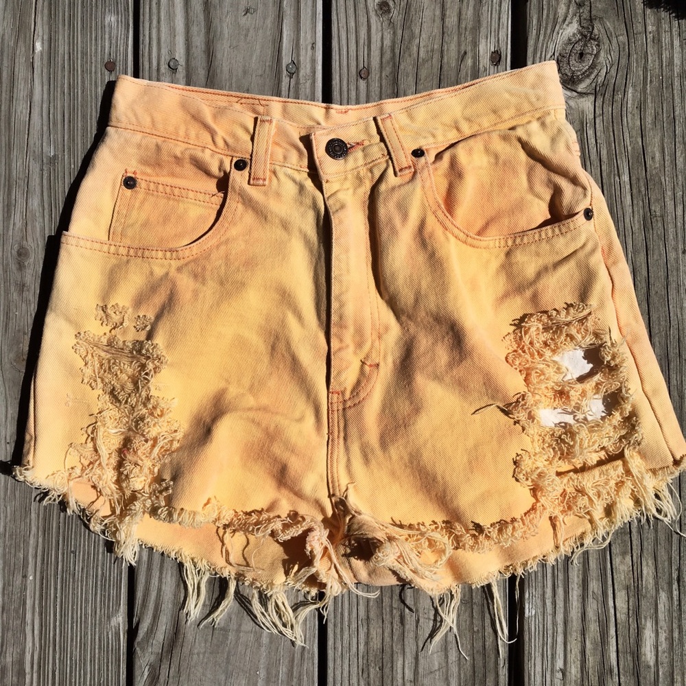 Creamsicle Denim High Waisted Shorts