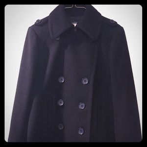J Crew Classic Black Peacoat