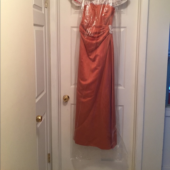 Strapless Terra-cotta Colored Dress - NEW! - Picture 3 of 4