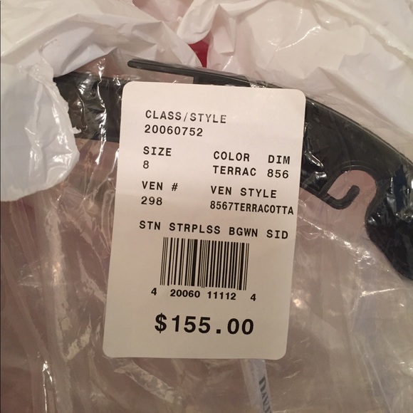 Strapless Terra-cotta Colored Dress - NEW! - Picture 2 of 4