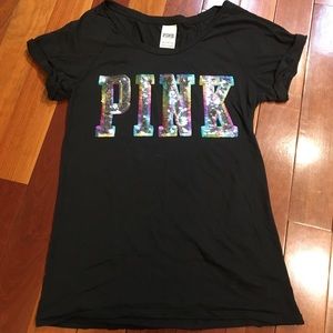 PINK VS limited edition sequined tee! HTF!