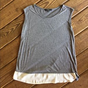 Grey Shirt with Cream Ruffle