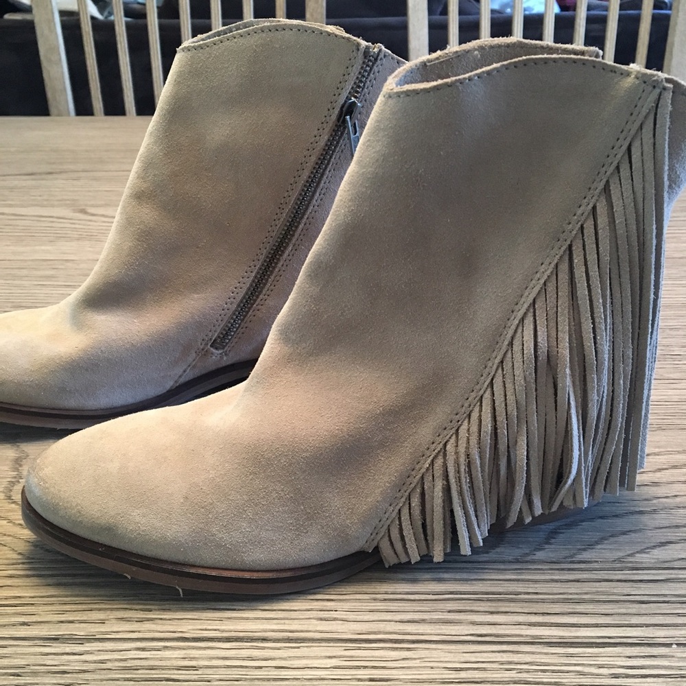 NWT Suede Fringe Boots