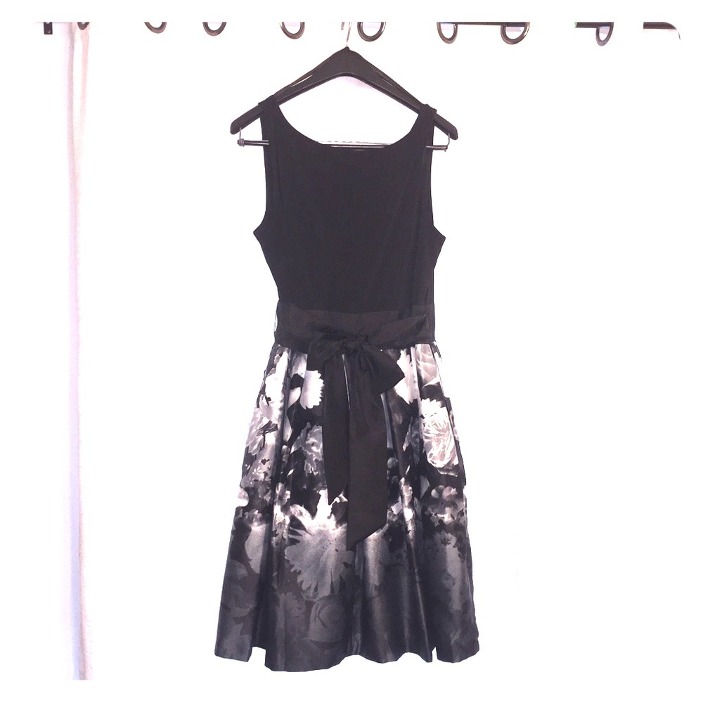 Black & white formal cocktail dress