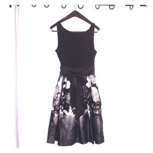 Black & white formal cocktail dress