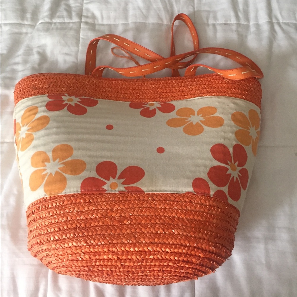 Orange beach bag