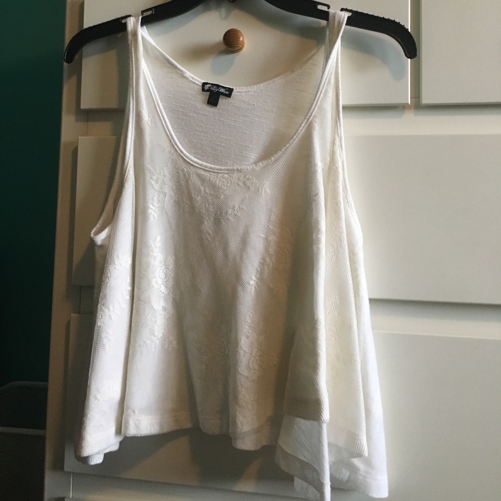 White lace crop top