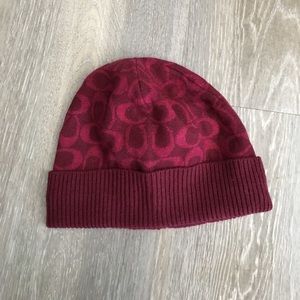 Coach logo knit hat