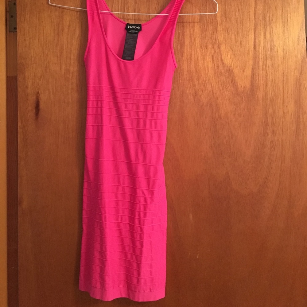 Pink Bebe Open Back Bodycon Dress.