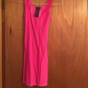 Pink Bebe Open Back Bodycon Dress.