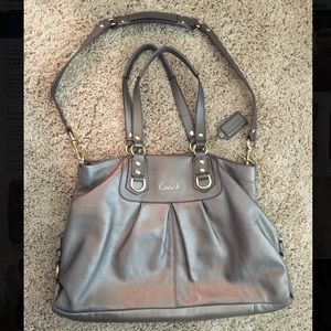 Coach purse / metallic / gunmetal / bronze