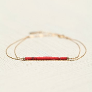 Free People Coral Duo Bracelet