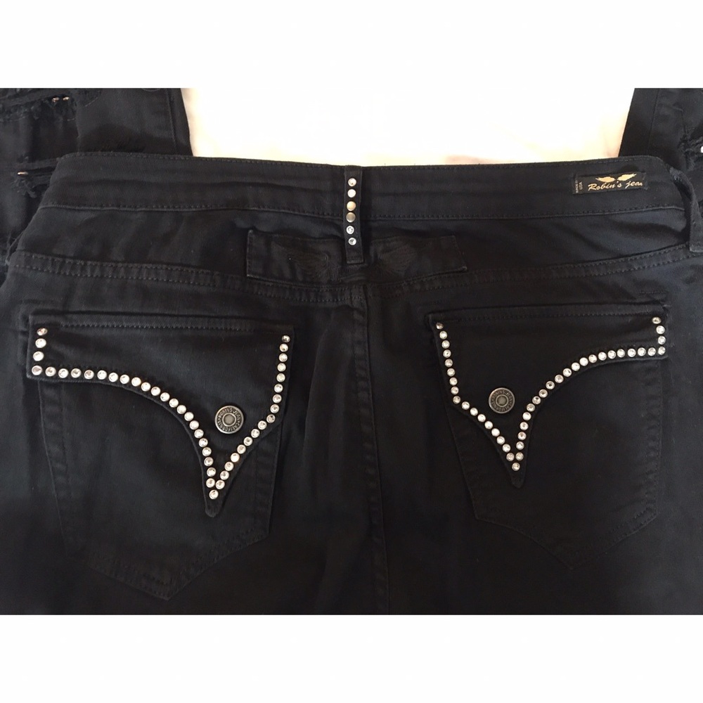 Women's Black & Silver Studded Robin's Jeans Sz 31