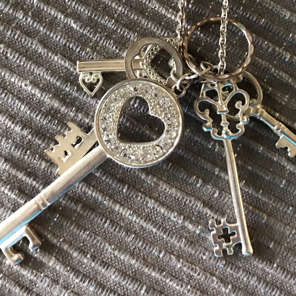 Silver keys necklace