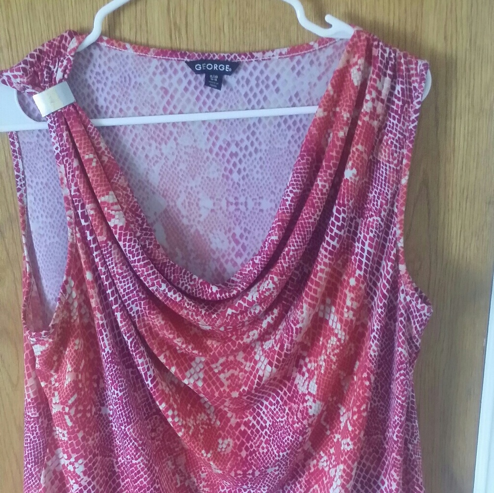 Dress shirt with a orange and pink  design