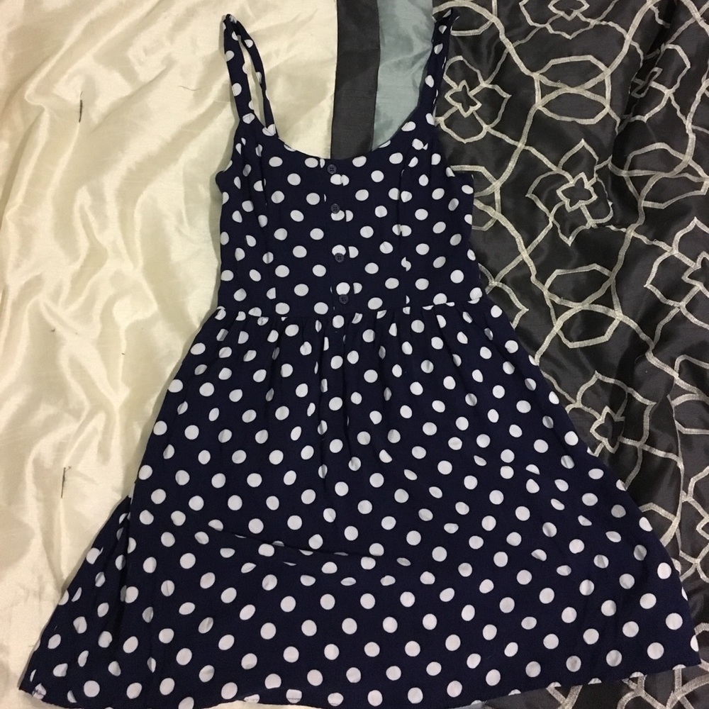 Fun, Blue and White, Polka Dot Dress