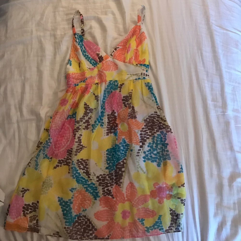 Colorful silk sleeveless sundress