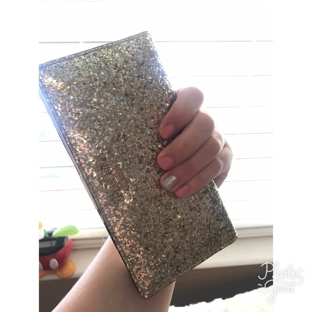 Kate Spade gold glitter wallet