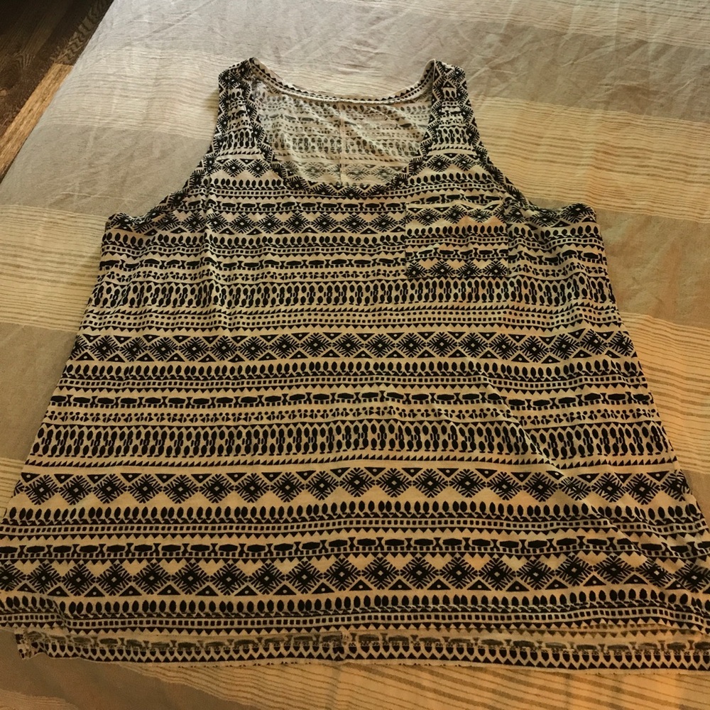 B\W Aztec print tank top