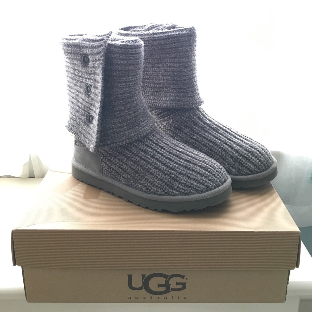 Grey Uggs with Buttons on Side