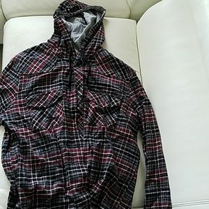 Brand new button-down hoodie long sleeve shirt