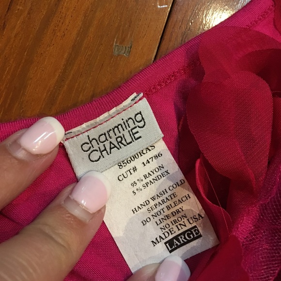 Pink floral tee, one shoulder! Adorable! - Picture 2 of 4