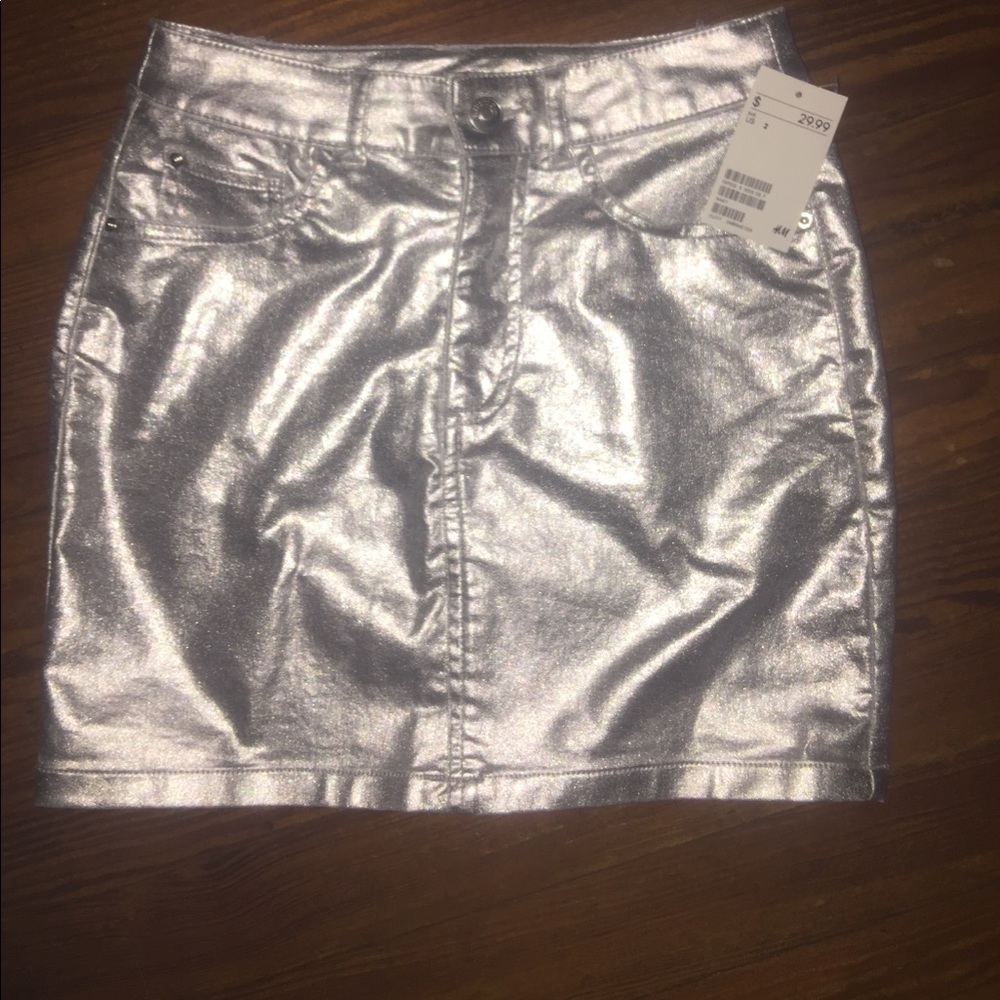NWT Silver Miniskirt