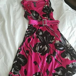 Belted floral dress