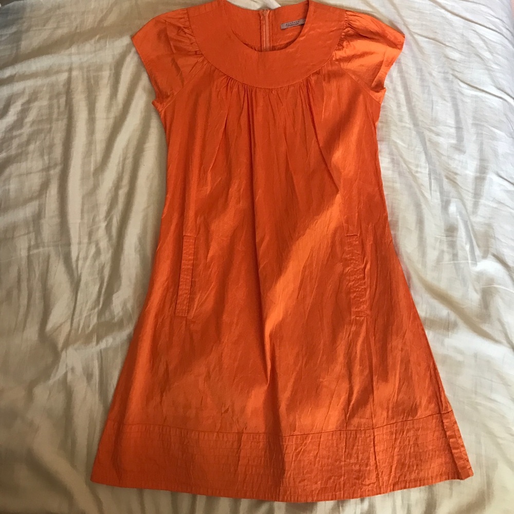 Orange silk CALYPSO dress