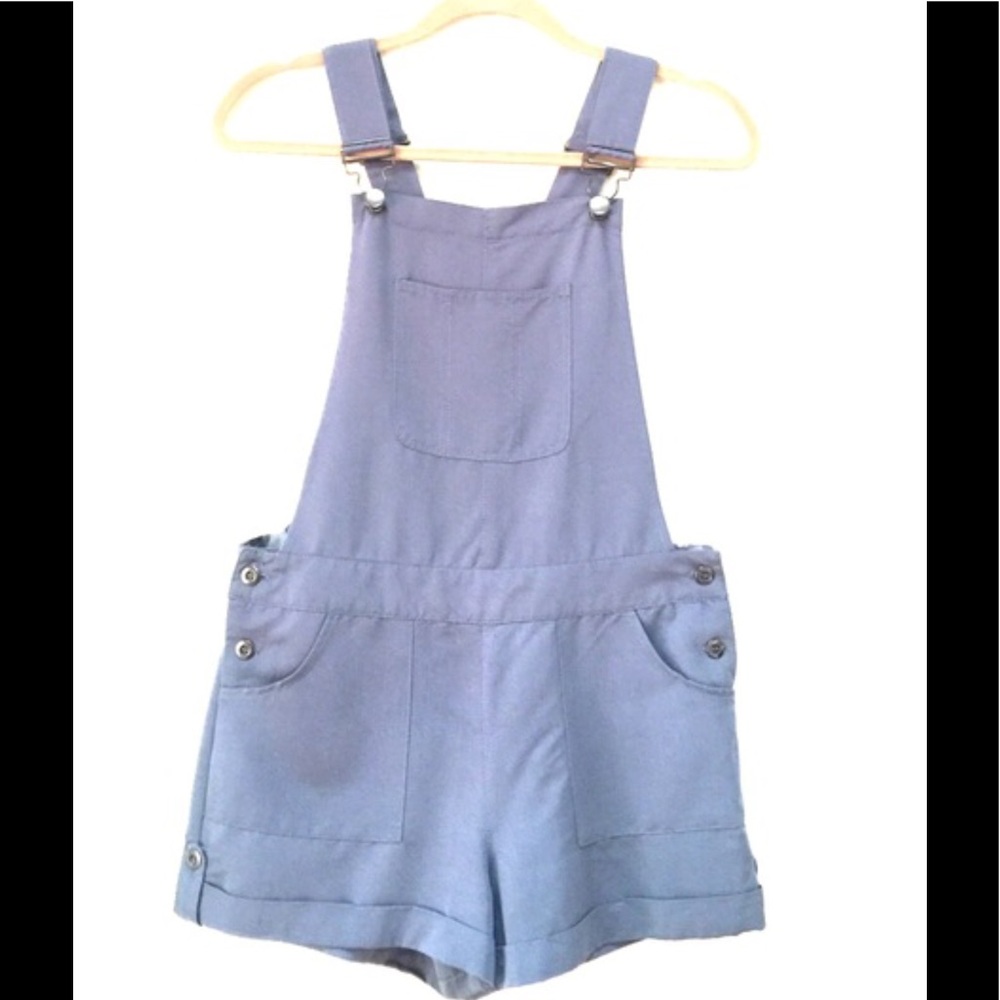 Blue grey forever 21 overall shorts