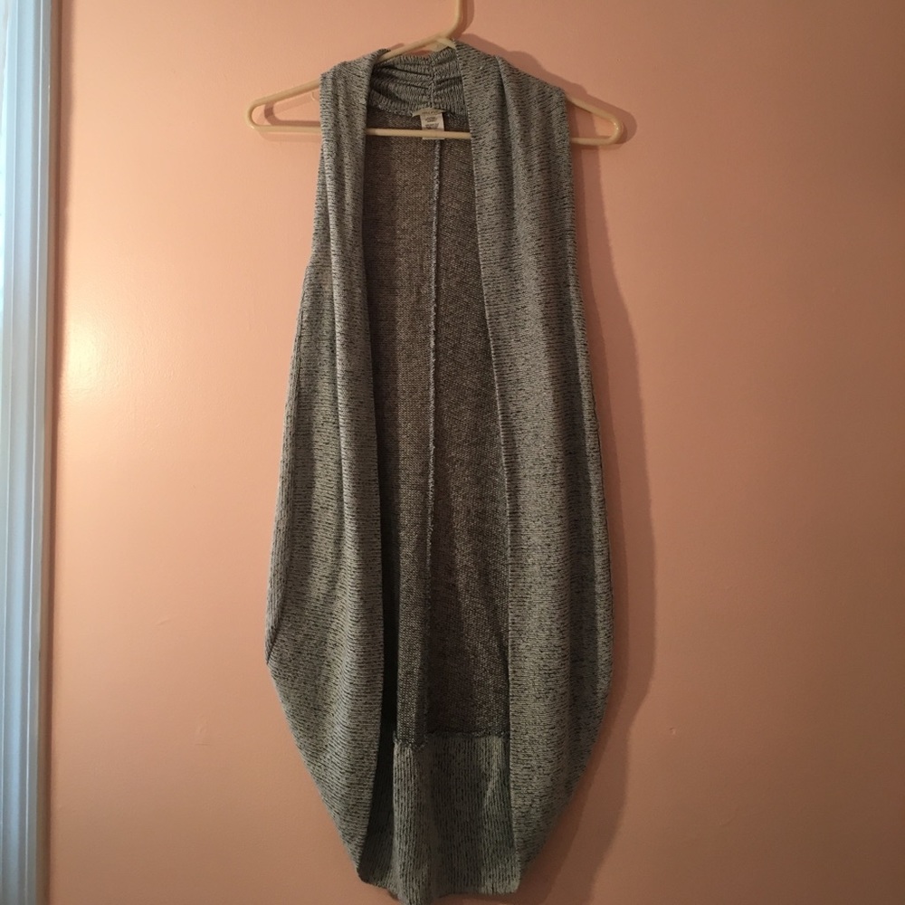 Long gray vest