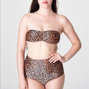 Cheetah High Waist Swim Brief American Apparel