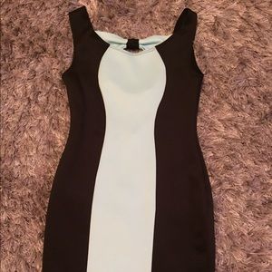 Light blue and black tank top mini dress stretchy