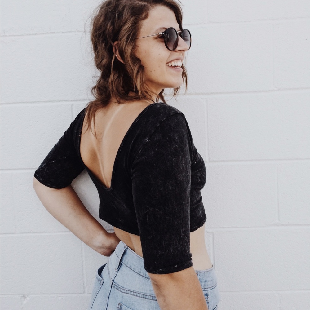 Charcoal Crop Half Sleeve Women's M Coachella