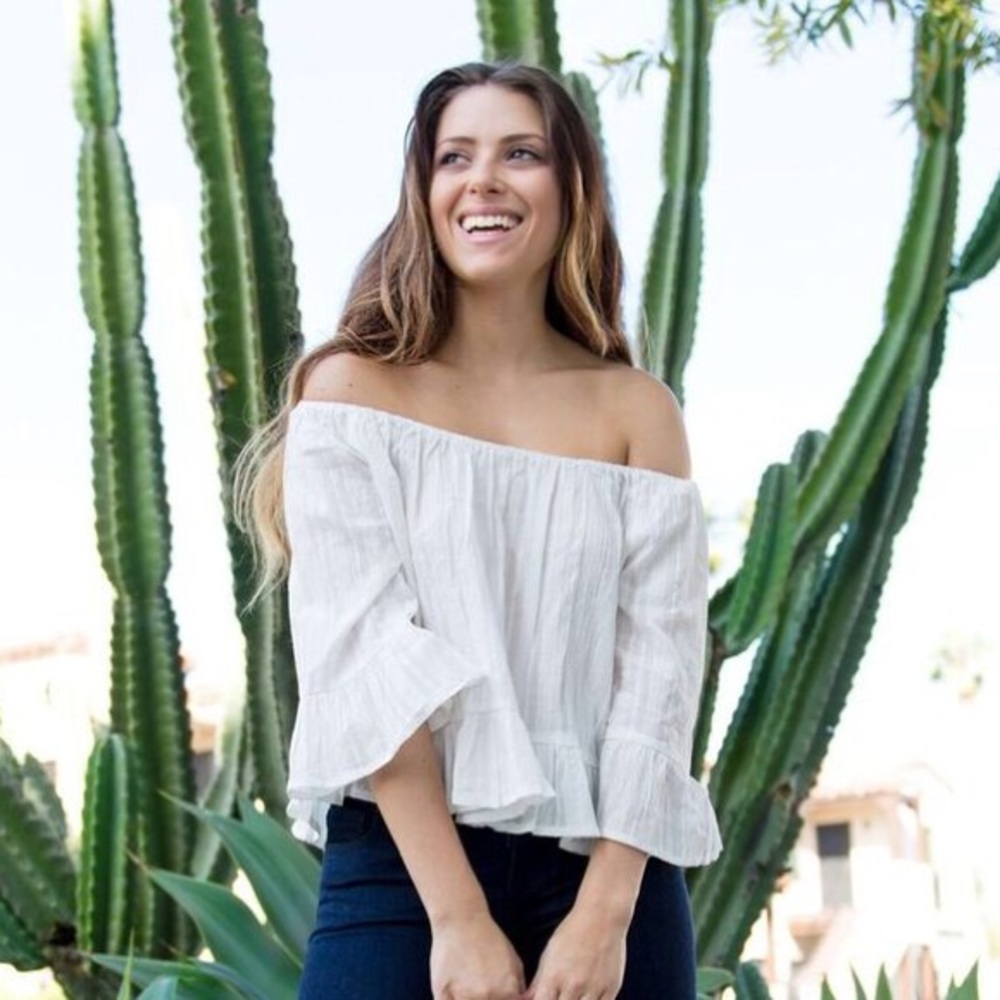White off the shoulder top