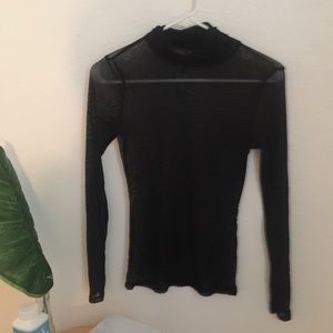 Marciano Turtleneck Mesh See Through Top