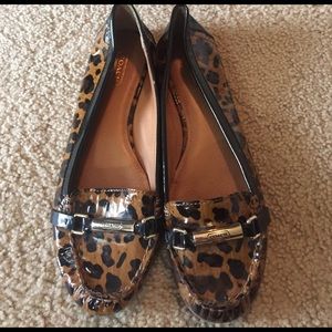 Coach Size 8 1/2 Leopard Print Flats NEVER worn
