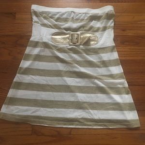Gold and white tube top