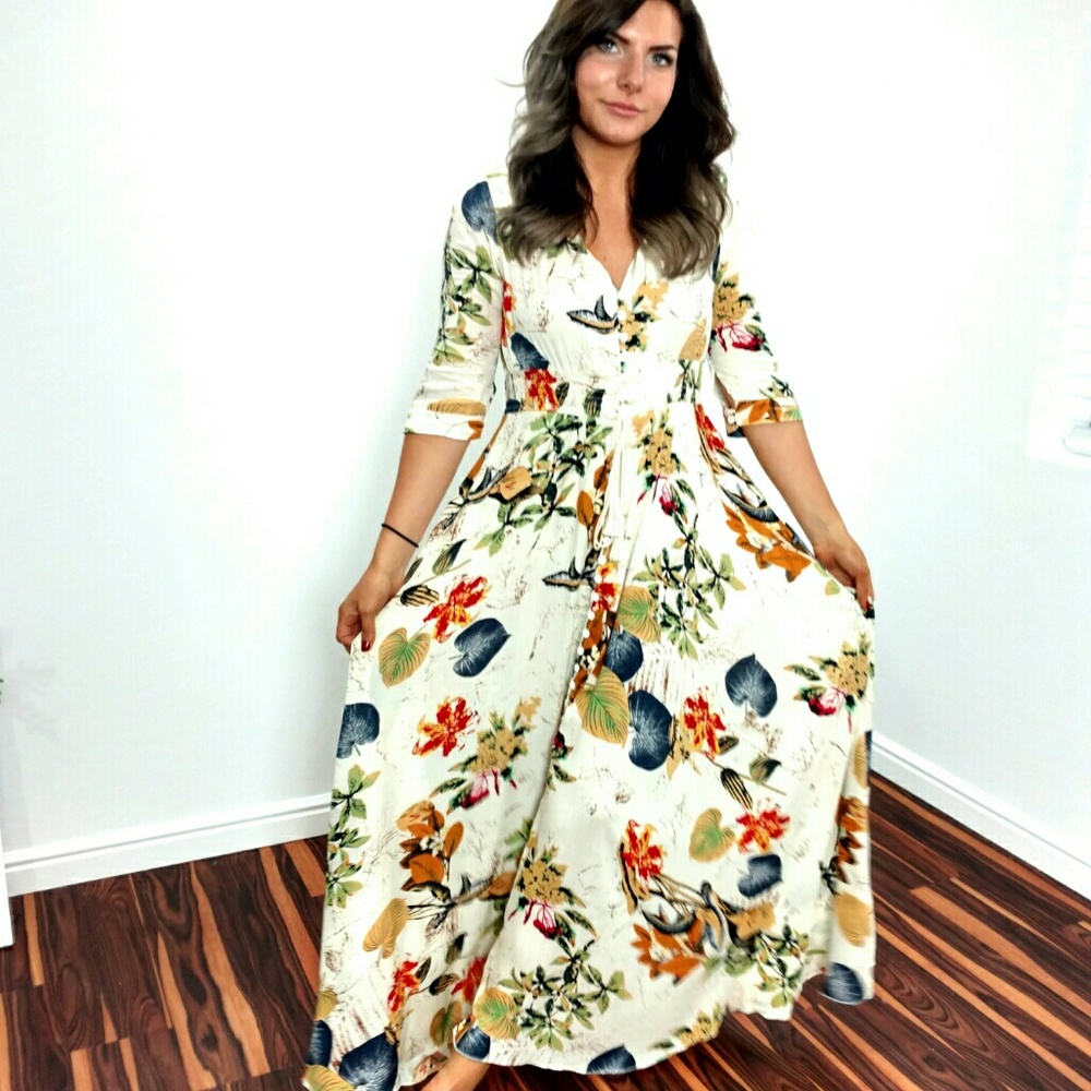 🎀HP🎀 🌿 BUTTON DOWN MAXI🌿🌿 - Picture 2 of 8