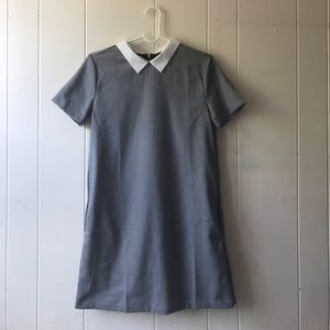 Collared Houndtooth Dress w/ Pockets