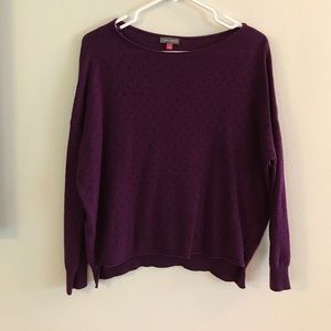 Decorative Purple Long Sleeve Sweater