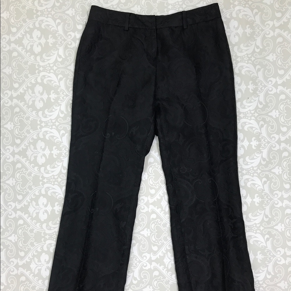 Express slacks with an inlaid pattern.