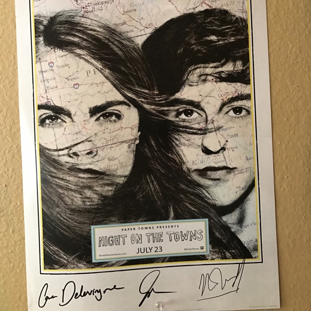 SIGNED paper towns poster- limited edition