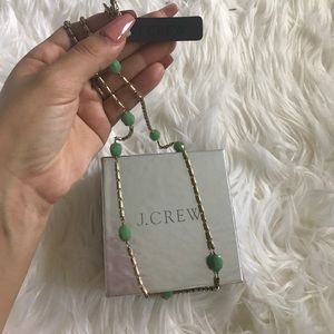 J. Crew Gold with emerald beads Necklace