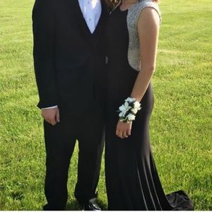 Black and Silver Prom Dress