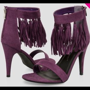 Fringe heel sandals